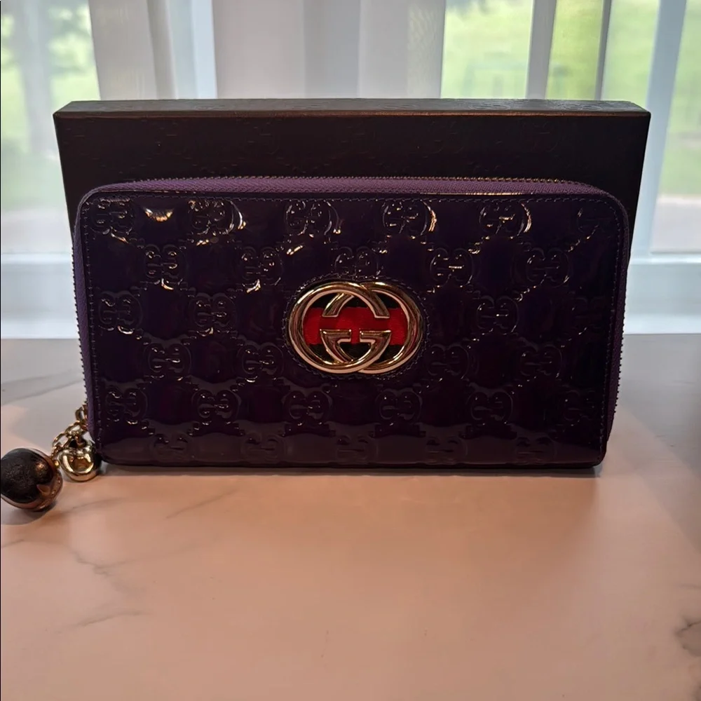 Gucci Limited Edition Purple Bamboo Guccissima Wallet - Picture 2 of 9